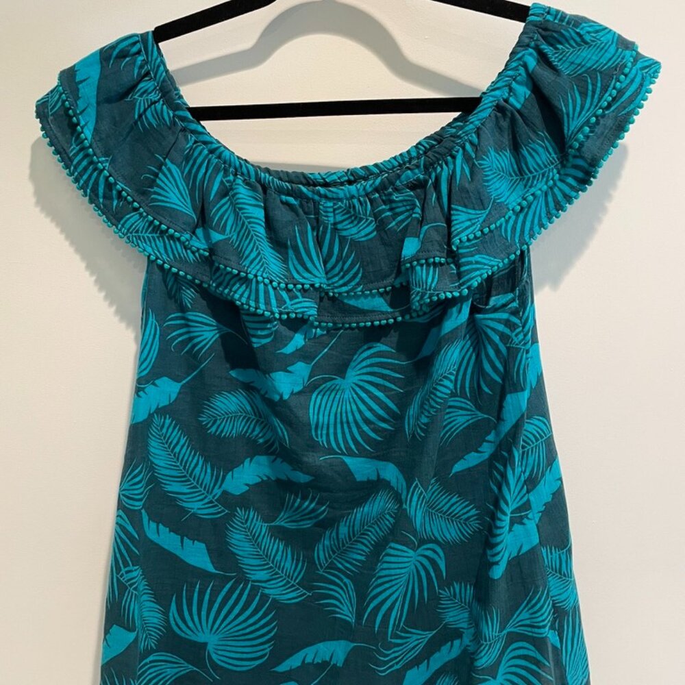 BODEN off shoulder lightweight Cotton tropical blouse